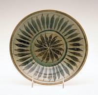 porcelaneous stoneware with underglaze brown flower petal decor. Original from the Minneapolis Institute of Art.