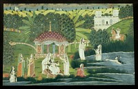 Bani Thani Bathing at Pholl Sagar Palace. Original from the Minneapolis Institute of Art.