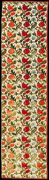 cut and uncut velvet panel with flower heads and foliage designs.. Original from the Minneapolis Institute of Art.