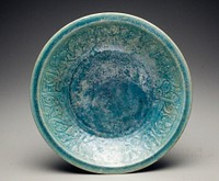 incised decoration on inner surface with turquoise luster glaze. Original from the Minneapolis Institute of Art.