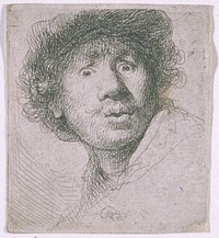 Rembrandt van Rijn's Self-Portrait in a Cap. Original from the Minneapolis Institute of Art.