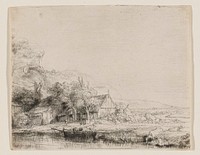 Rembrandt van Rijn's Landscape With a Cow Drinking. Original from the Minneapolis Institute of Art.