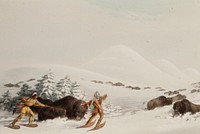 Buffalo Hunt, On Snow Shoes. Original from the Minneapolis Institute of Art.