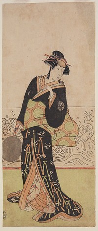 An Actor in a Female Role in Black Kimono. Original from the Minneapolis Institute of Art.