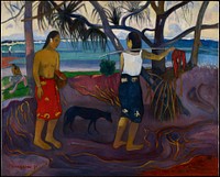 Nabi. Tahiti. Landscape with two females and a dog.. Original from the Minneapolis Institute of Art.