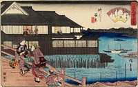 Night Scene on Yanagi-bashi Bridge and Restaurant Manhachi. Original from the Minneapolis Institute of Art.