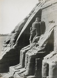 statues at Temple of Ramses II; mounted on board. Original from the Minneapolis Institute of Art.