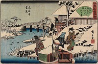 Snow Scene at Mokubo-ji Temple and the Restaurant Uekiya. Original from the Minneapolis Institute of Art.