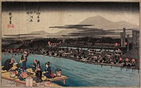 Enjoying the Cool of Evening on the Riverbed at Shijō. Original from the Minneapolis Institute of Art.