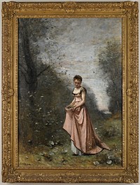 Girl with flowers in landscape Youth, adolescence, "Iuventus". Original from the Minneapolis Institute of Art.