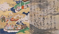 Album leaf from Chapter 24 of The Tale of the Genji and accompanying calligraphy. Original from the Minneapolis Institute of Art.