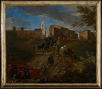 Coach and Travelers at Madonna del Riposo Near Rome. Original from the Minneapolis Institute of Art.