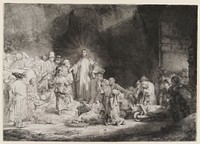 Rembrandt van Rijn's Christ Preaching ("The Hundred Guilder Print"). Original from the Minneapolis Institute of Art.