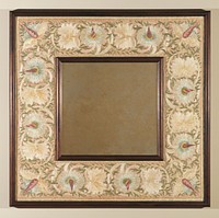 embroidered in silk floss on linen, with large pattern of lilies and other floral motifs, in pastel colors; unmounted. Original from the Minneapolis Institute of Art.