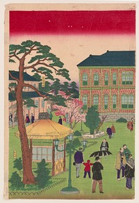 Ueno kōen naikoku kangyō daini hakurankai bijutsukan narabini [shojo] funsuiki no zu. Original from the Library of Congress.