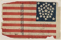 Proof for an American flag campaign banner for John C. Breckinridge and Joseph Lane (1860) by H.C. Howard. Original from the Library of Congress.