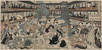 Shin yoshiwara ōgiya zashiki no zu. Original from the Library of Congress.