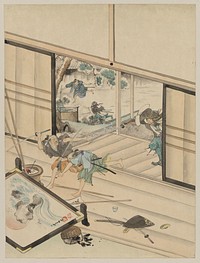 [Jūichidanme - act eleven of the Chūshingura - assault on Kira Yoshinaka's home - pursuing the guards]. Original from the Library of Congress.