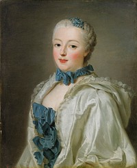 So-called Portrait of Françoise-Marguerite de Sévigné, comtesse de Grignan (1646-1705), daughter of Madame de Sévigné (1626-1696)Françoise-Marguerite de Sévigné died in 1705 at the age of 59, but the lady in this portrait is dressed and combed in the fashion of mid 18th century