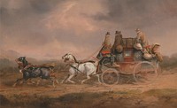 Charles Cooper Henderson - Mail Coaches on the Road- the Louth-London Royal Mail progressing at Speed - Google Art Project