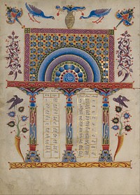 T'oros Roslin (Armenian, active 1256 - 1268) - Canon Table Page - Google Art Project (6915047)