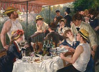 Luncheon of the Boating Party (1880-1881) famous painting. Original public domain image from Wikimedia Commons. Digitally enhanced by rawpixel.