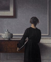 Vilhelm Hammershoi - Interieur mit Rueckenansicht einer Frau - 1903-1904 - Randers Kunstmuseum