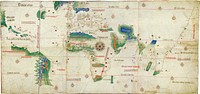 The Cantino planisphere, completed by an unknown Portuguese cartographer in 1502, is one of the most precious cartographic documents of all time. It depicts the world, as it became known to the Europeans after the great exploration voyages at the end of the fifteenth and beginning of the sixteenth century to the Americas, Africa and India. It is now kept in the Biblioteca Universitaria Estense, Modena, Italy