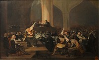 Painting by Francisco Goya depicting an auto de fé, an act of public penance carried out between the 15th and 19th centuries of condemned heretics and apostates imposed by the Inquisition, based on 1800-1810 first-hand accounts.[1]