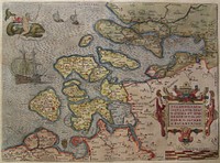 Zelandicarum Insularum Exactissima Et Nova Descriptio, Auctore D. Iacobo A Daventria (“New and highly exact description of the islands of Zeeland, by Jacob van Deventer”). Size: 34 × 47 cm.