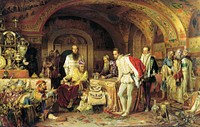 Ivan IV of Russia ("Ivan the Terrible") demonstrates his treasures to the ambassador of Queen Elizabeth I of England