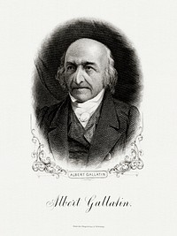 Engraved BEP portrait of U.S. Secretary of the Treasury Albert Gallatin