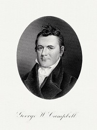 Engraved BEP portrait of U.S. Secretary of the Treasury George W. Campbell