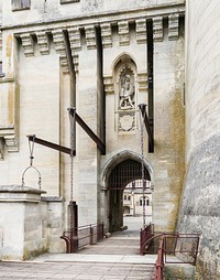 Drawbridge of the Château de Pierrefonds, Oise, France.