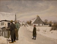 Français : Maleren i landsbyen (« Le peintre dans le village »), huile sur toile de Laurits Andersen Ring, peintre symboliste danois.