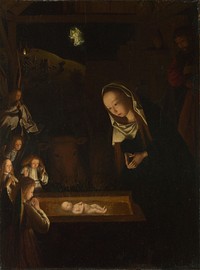 Geertgen tot Sint Jans, The Nativity at Night, c 1490. At the National Gallery.