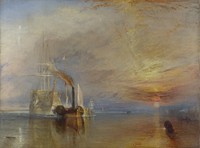 The Fighting Temeraire. 1839, by Joseph Mallord William Turner. Measures 3' x 4'