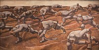 Albin Egger-Lienz, Die Namenlosen (the Nameless), Vienna,, Heeresgeschichtliches Museum), 1916, Tempera on linen, 245 × 476 cm