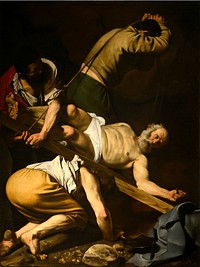 Caravaggio's Crucifixion of St. Peter (Crocifissione di san Pietro) (1600)