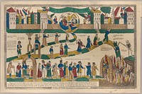 This is a folk-art allegorical map based on Matthew 7:13-14 Bible Gateway by the woodcutter Georgin François in 1825.