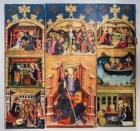 Altarpiece of Santiago. Vallespinosa. Attributed to Joan Mates. XV century. Tempera on wood. Tarragona Cathedral Museum.