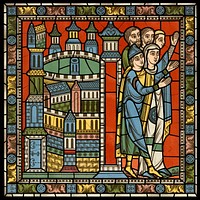 Monographia of the cathedral of Chartres, Chrome lithography of the stained glass window: The life of Jesus, Paris, Imprimerie impériale, 1867 - Detail, original size