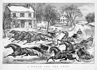 A brush for the lead: New York "Flyers" on the snow. 1 print : lithograph.