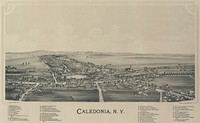 Historic aerial depiction of Caledonia, New York.