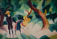 August Macke - Children with goat, 1913