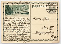 Feldpostbriefe von Hans Koch, Wien, 2. Weltkrieg, Ostfront, 1922-1945vorheriger Brief (1934-09-11)Brief Datum (1934-09-15)nächster Brief (1934-09-17)PostkarteVorderseiteVorderseite - gedrehtRückseiteTEXTPostkarte(Poststempel: Reutte 15.IX.34.Hansi KochWien XIV.Rauchfangkehrerg. 20 / I.schon wieder fort mußtet. Negerlein, dich hab' ich besonders lieb gewonnen! Ich freue mich wenn du wieder kommst. Du warst ja mein Bravster! Thomas läßt dich grüßen! Er wird dir selbst schreiben! Von meinen Angehörigen auch viele Grüße! Dich grüßt und küßt besonders innigMarie Lagg(ganz oben, über Kopf geschrieben: siehe gedrehten Ausschnitt)Deinen lieben Eltern eine Empfehlung und Dank!(kleines Bild: Innsbruck, Tirol)