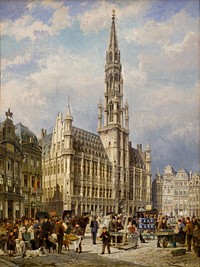 Brussels' Grand Place in 1887 by Christiaan Dommershuijzen (1842-1928) in the Brussels City Museum. This image is part of the Natural Image Noise Dataset
