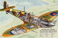 Posters with a Depiction of a Spitfire, 1942 - 1945. Photomechanical Print.