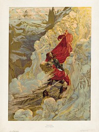 Fervaal, an opera by Vincent d'Indy, first performed in 1897. This illustration is related to the 10 May 1898 production at the Théâtre de l'Opéra-Comique, Paris, with mise en scène d'Albert Vizentini. Printed by Imp. Lemercier, Paris.See also the poster based on the image