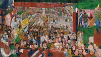 Christ's Entry into Brussels in 1889 is a painting by the Belgian artist James Ensor in the J. Paul Getty Museum. Ensor died on November 19, 1949, and his works have entered the public domain in 2020.